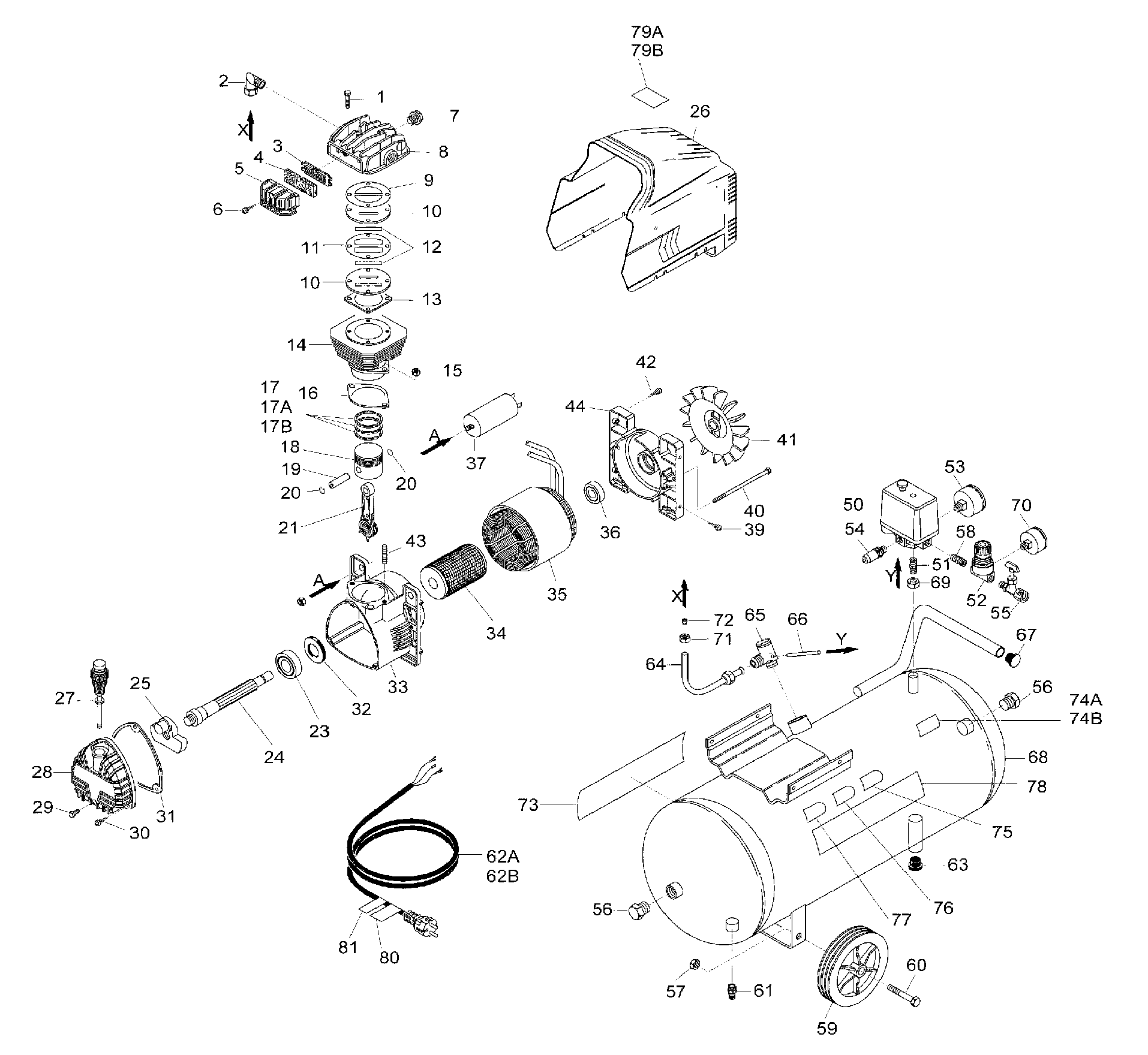 Page A Diagram and Parts List for H11967FAR 3 Black and Decker Compressor